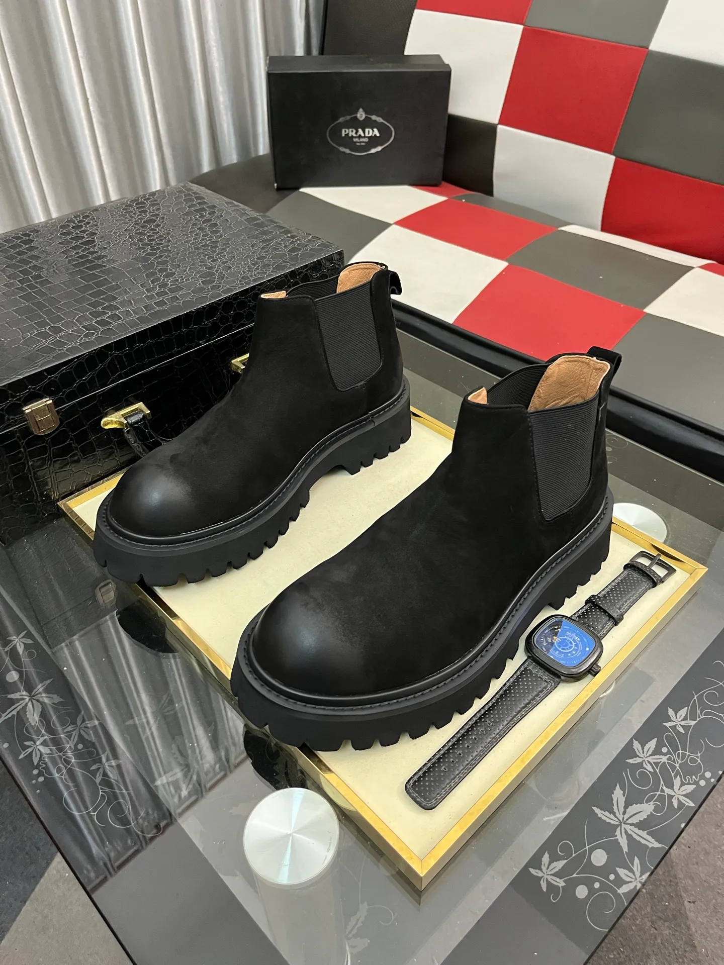 Men's shoes 💰560⌚️⌚️【PRADA】Prada - High-end quality original order·Formal leather shoes - Upper: imported 🔝 tumbled calf leather, hand-stitched mark thread, brand metal fastener cross-arm decoration - Lining: water-dyed cowhide - Outsole: ultra-light TR·rubber; molded outsole -Super high quality control·Fine workmanship: highlighted (high-end·luxury·grade) -Size :38-44